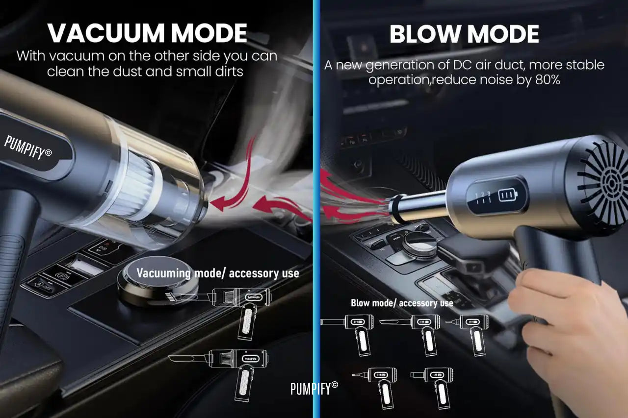 Vacuum mode and blow mode