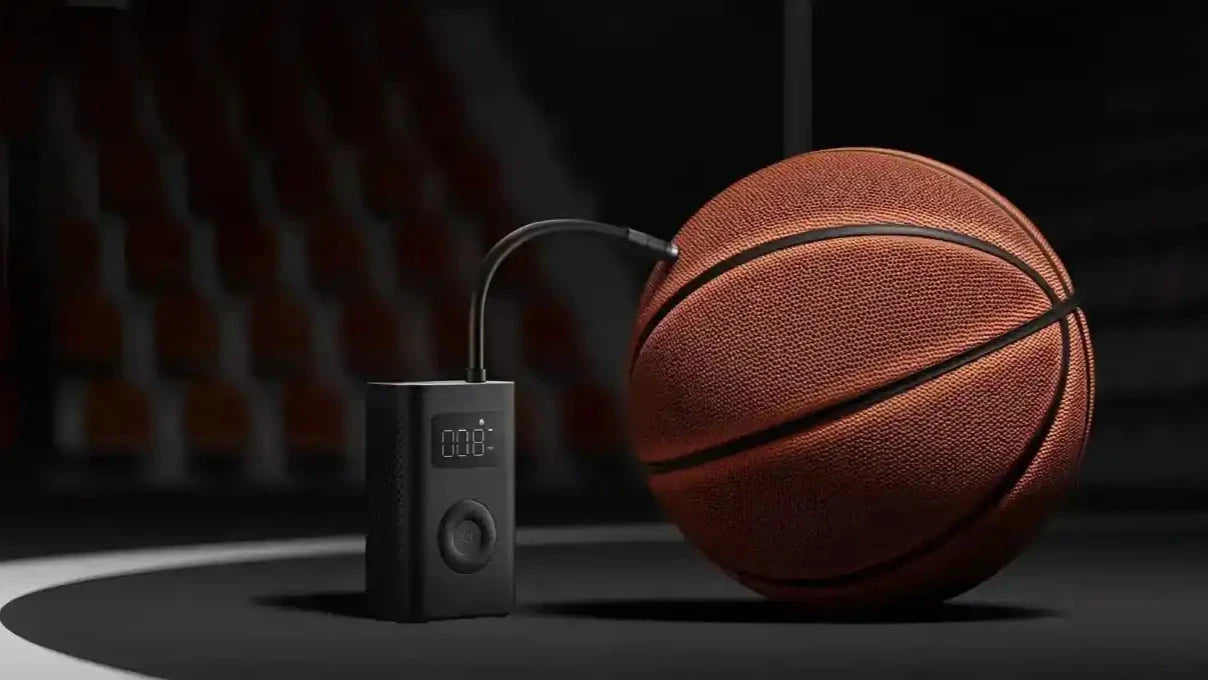 inflating-basketball-with Xiaomi Mijia Portable electric air compressor 2